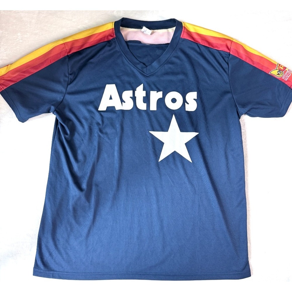 Houston Astros Jersey Shirt Men's XL Blue MLB Baseball Valdez 59 SGA Blue Retro